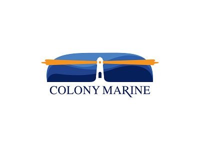 Colony Marine Logo brand brand mark branding lighthouse logo marine scene sky water