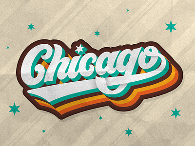 Retro Chicago 70s calligraphy hand lettering lettering retro script script font type typography vector