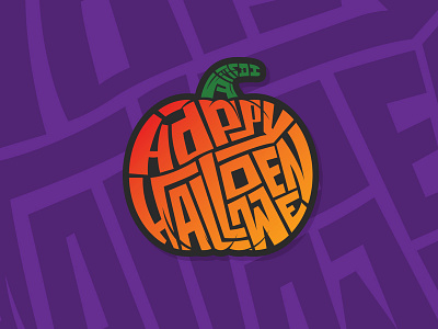 Happy Halloween! halloween jack o lantern pumpkin sticker type typography