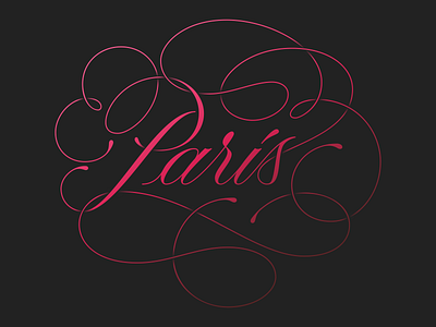 Paris calligraphy hand lettering lettering script type typography vector