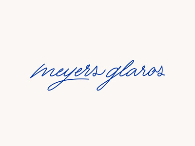 Meyers Glaros branding calligraphy design font hand lettering lettering logo logo type logotype monoline script type typography vector