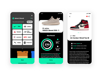KICKFIT Project adidas app box brand dark foot jordan mobile model nike shoe shoes size yeezy