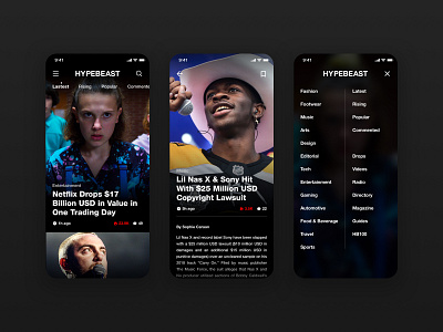 HYPEBEAST new main page app article black dark hypebeast magazine media news newspaper thread