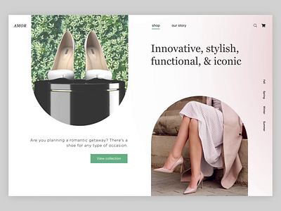 Fashion Landing Page Concept banner ui clean design designer fashion fashion design header hero landing page luxury shoes typography ui ui ux user experience ux website website layout