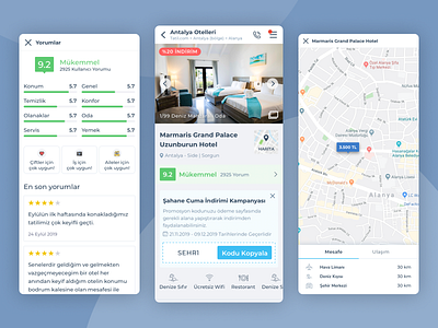 Optimized Hotel Detail app booking design ios location minimal mobile mobile app tour travel trip ui ui design ux