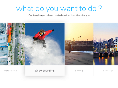 Product Finder booking card finder hotel mood product finder selector slider snowboarding travel ui ux