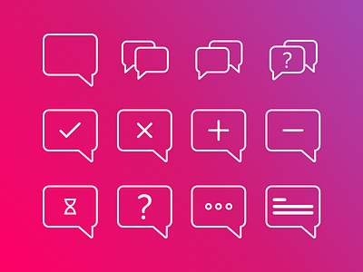 Chat Box Icon Set chat chat box help help center icon icon set icons linear set ui set