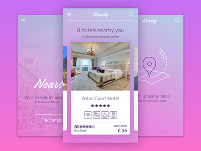 Nearby hotel finder app booking hotel ios mobile app travel ui ux