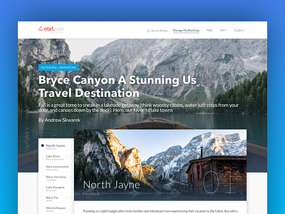 Travel Landing Page UI Design