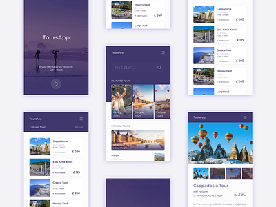 Tour Mobile App app booking design ios app minimal mobile mobile app tour travel trip ui ui design ux webdesign