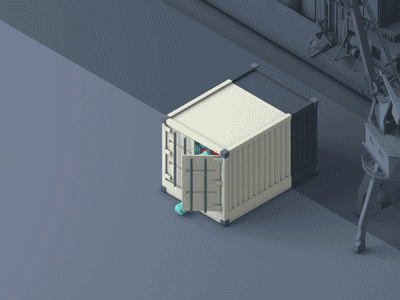 SmartPacking for Containers blocks tetris animation containers smart packing ae c4d isometric