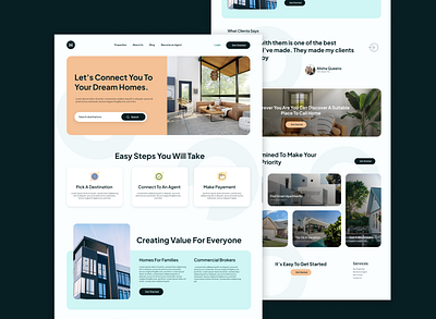 B2B Estate Landing Page airbnb design estate landing ui web design