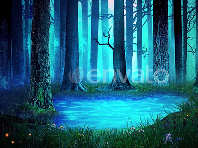 Lake In The Forest Landscape Animation