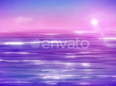 Aesthetic Sun And Ocean Landscape aesthetic animation beautiful buy envato illustration landscape motion motion graphics ocean pink sky red sky scenery sea sky sun waves