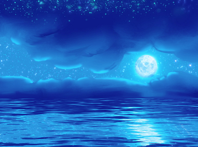 Beautiful Midnight Ocean With Moon Animation animation beautiful buy clouds digital painting envato illustration landscape moon moonlight motion motion graphics ocean scenery sea starry stars