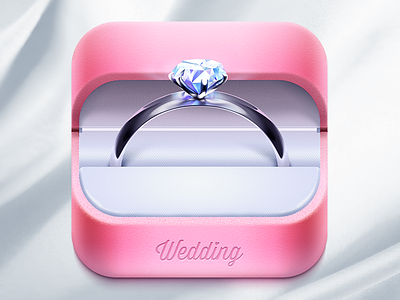 Wedding App icon box icon ios pink ring silk