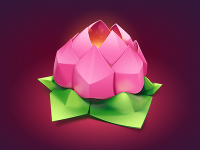 Paper lotus flower flower icon illustration lotos lotus paper pink