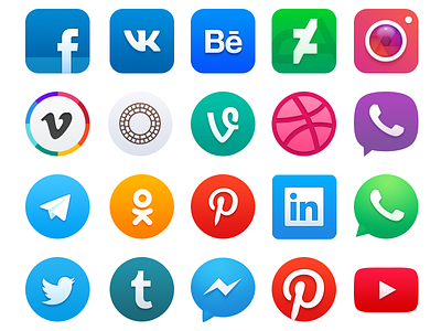 Tuts: social networks colorful coor icon icons networks smooth social tuts