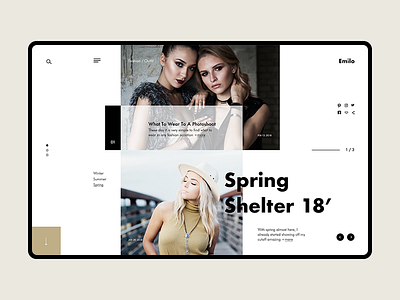 Emilo Fashion & Lifestyle Blog - Website design blog concept fashion gif graphicdesign landing site ui ux web webdesign website website design