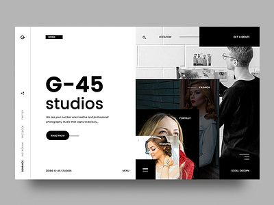 G-45 Studios concept creative design interface landing layout modern photography ui ux webdesign website