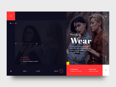 Teglo Fo - Ready To Wear concept creative fashion homepage interaction landing layout design modern design trendy typography ui ux web webdesign website