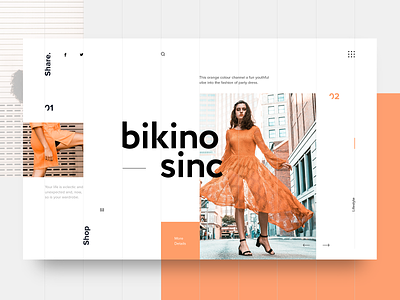 Bikino Sinc UI blog concept design fashion grid homepage interaction interface landing page layout typography ui ux web webdesign website