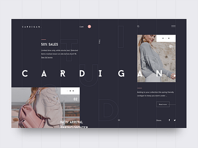 Cardigan Studio UI app brand concept design fashion interaction interface landing layout typography ui ux uxui design web design webdesign website