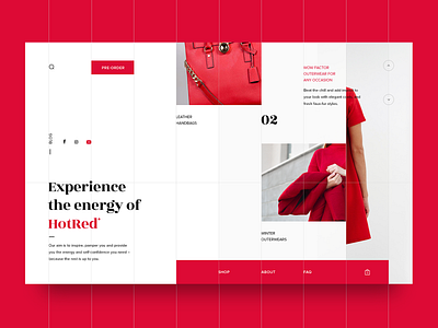 HotRed Store UI concept creative ui design ecommerce fashion grid interaction interface landing layout shop typography ui ux webdesign website