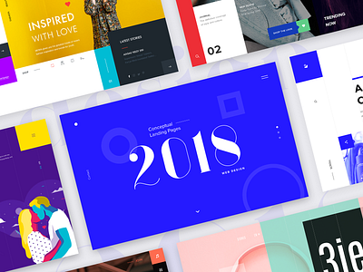 Conceptual Landing Pages 2018 2018 concept design interface landing layout typography ui ux webdesign webpage website