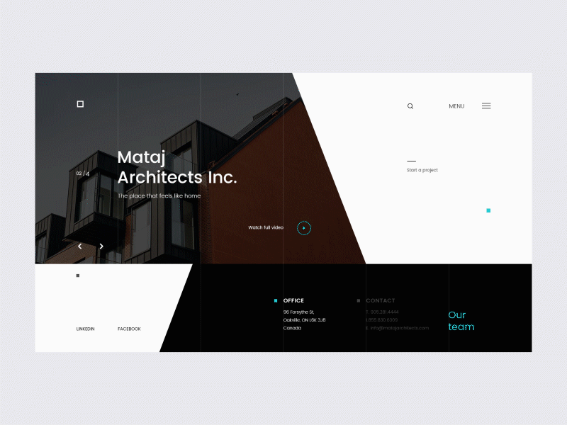 Mataj Architects - Homepage Animation