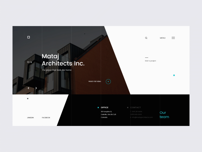 Mataj Architects - Homepage Animation anim animation architechture architects interaction project typography ui design trend ux ux design web webdesign website