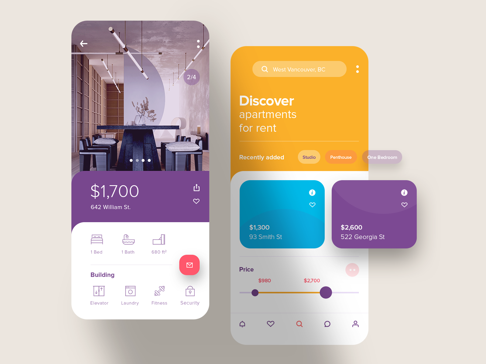 Apartment Finder App Design by Unary team on Dribbble