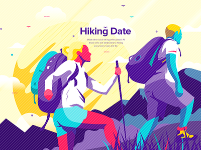 Hiking Date Illustration app app design illustration illustrations illustrator web webdesign