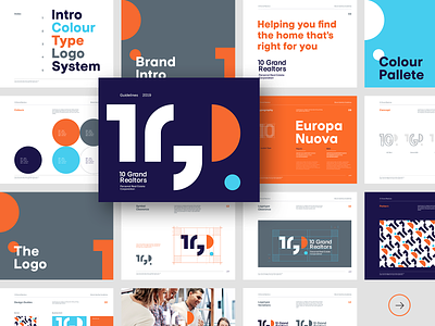 10 Grand Realtors - Brand Guidelines brand brand book brand identity branding design logo logo design print typography