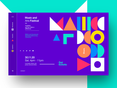 Music and Arts Festival - Landing Page branding fes pattern poster print typography web design website