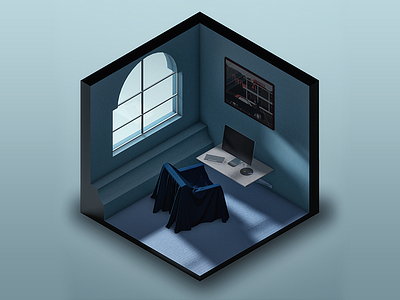 Alone home isometric