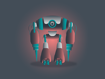 Areen illustration illustrator man moon robot vector