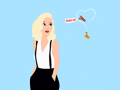 Marry Me air aircraft girl illustration illustrator merryme vector