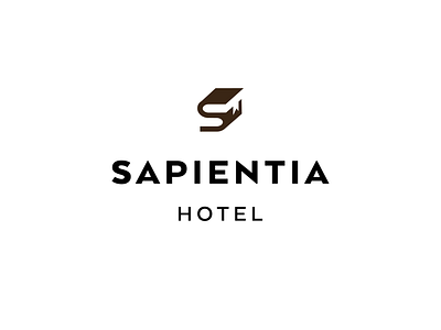 Sapientia Hotel books brand branding design graphicdesign hotel identity knowledge logo mark minimal sapientia sign vector wisdom