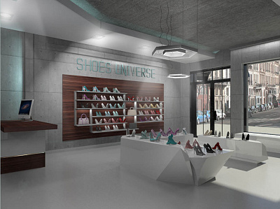 Shoe Store 3dmodeling architecture design efficiency energy inspiration interiordesign interiordesigning render sustainable