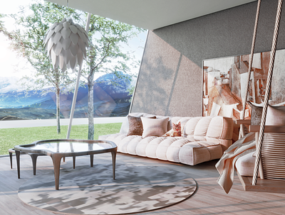 MODERN CABIN LIVING ROOM 3dmodeling architecture design efficiency energy inspiration interiordesign livingroom render sustainable