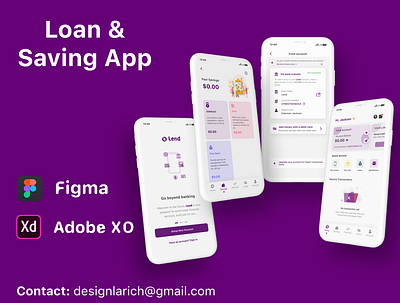 Loan & Savings App 3d adobe xd app branding design figma graphic design ios logo mobile mobile app mobile application ui ui design user experience user interface ux ux design xd
