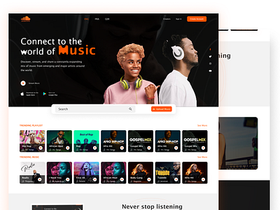 Souncloud Redesign graphic design landing page ui design uiux design ux design web design web redesigned