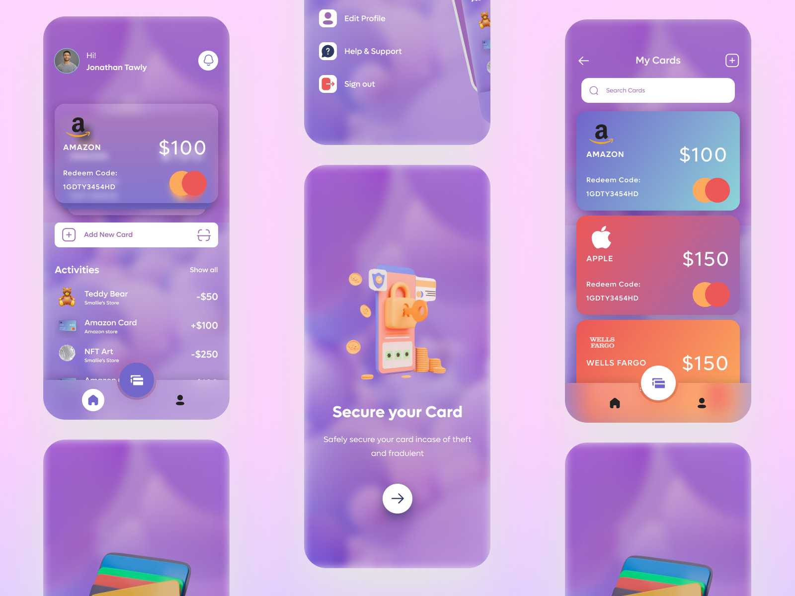 Rewards Cards App by LARICH on Dribbble