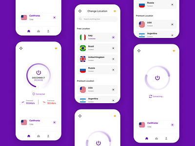 VPN APP android ios mobile application ui ux vpn vpn app
