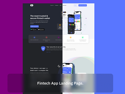 FIntech App Landing page. application bank banking card fintech landing page landingpage ui ux wallet wallet app website