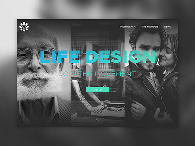Life Design Home Page black and white website wellness