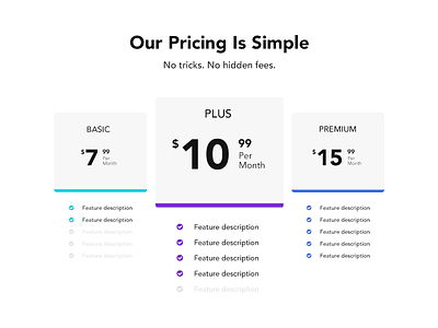 Simple Pricing fees membership pricing