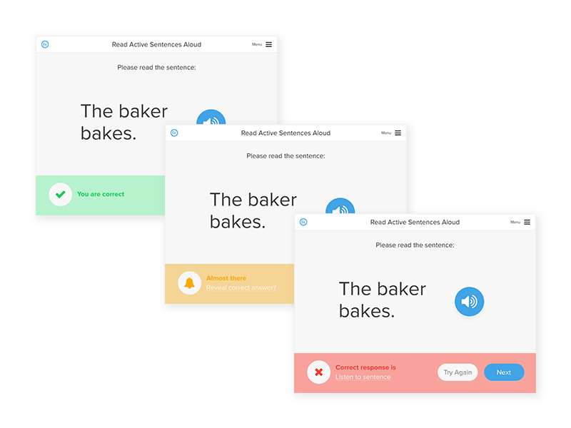 Pass Fail Feedback interactive learning delight feedback mobile app