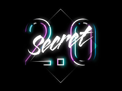 Secret 2.0 party flyer future illustration party retro space typo typography vintage